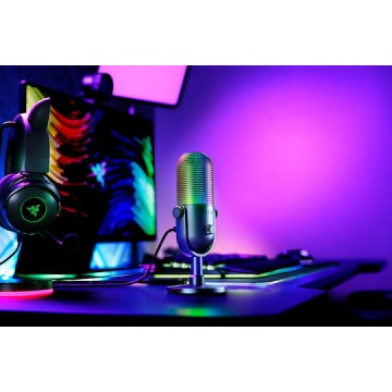 Razer Seiren V3 Chroma Πυκνωτικό Μικρόφωνο USB Επιτραπέζιο για Φωνητικά