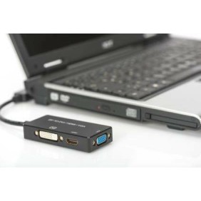 Digitus Μετατροπέας DisplayPort male σε DVI-D / HDMI / VGA female (AK-340418-002-S)