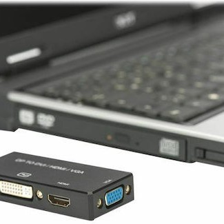 Digitus Μετατροπέας DisplayPort male σε DVI-D / HDMI / VGA female (AK-340418-002-S)