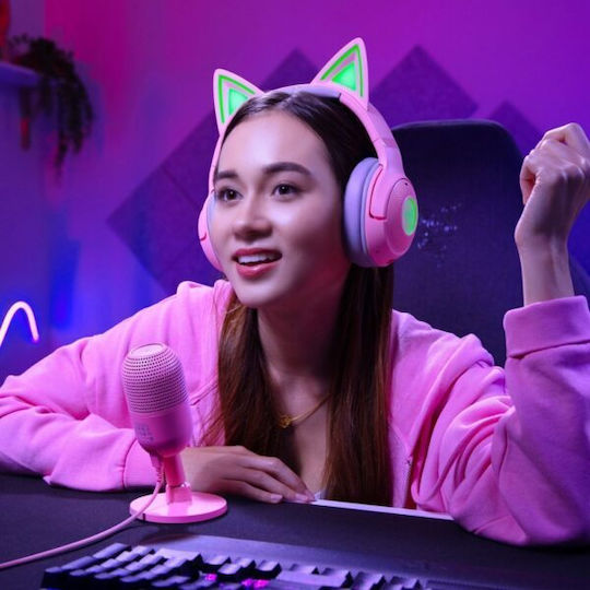 Razer Seiren V3 Mini Πυκνωτικό Μικρόφωνο USB Επιτραπέζιο για Φωνητικά σε Ροζ Χρώμα