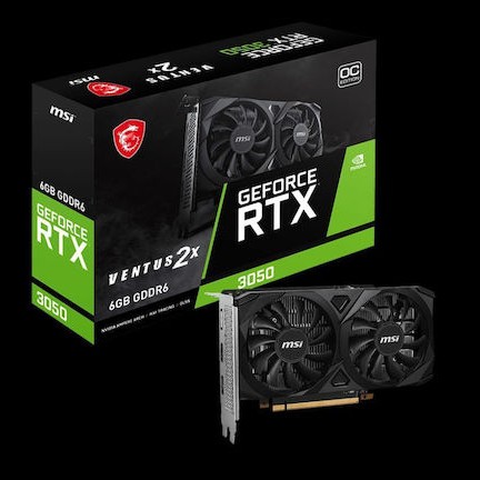 MSI GeForce RTX 3050 6GB GDDR6 Ventus 2X E 6G OC Κάρτα Γραφικών