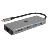 Icy Box IB-DK4012-CPD USB-C Docking Station με HDMI 4K PD Ethernet και σύνδεση 2 Οθονών Γκρι