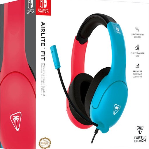 Turtle Beach Airlite Fit Over Ear Gaming Headset με σύνδεση 3.5mm Κόκκινο / Μπλε for Nintendo Switch