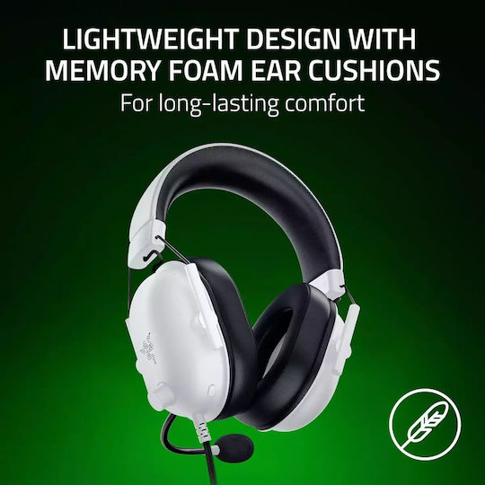 Razer BLACKSHARK V2 X Over Ear Gaming Headset με σύνδεση 3.5mm Λευκό