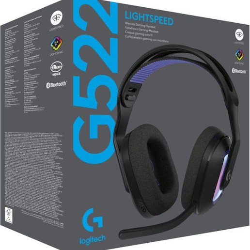 Logitech G522 Lightspeed Ασύρματο Over Ear Gaming Headset με σύνδεση USB / Bluetooth