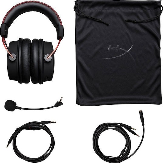HyperX Cloud Alpha Over Ear Gaming Headset με σύνδεση 3.5mm / 2x3.5mm Κόκκινο