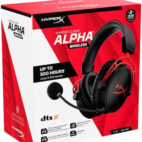 HyperX Cloud Alpha Ασύρματο Over Ear Gaming Headset με σύνδεση USB Black/Red