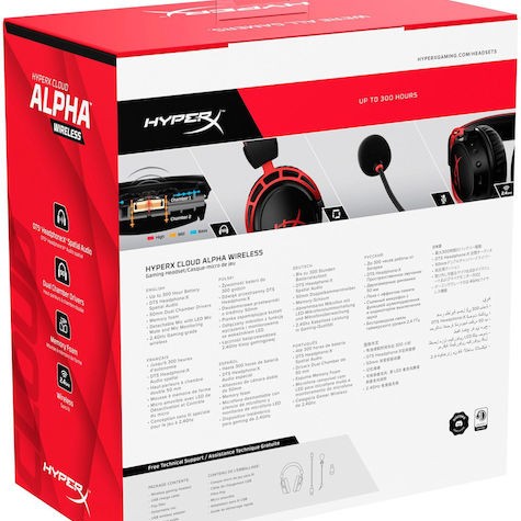 HyperX Cloud Alpha Ασύρματο Over Ear Gaming Headset με σύνδεση USB Black/Red