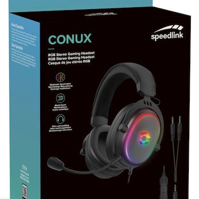 SpeedLink Conux RGB Over Ear Gaming Headset με σύνδεση 2x3.5mm / USB