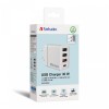 Verbatim Φορτιστής Χωρίς Καλώδιο με 3 Θύρες USB-A και Θύρα USB-C 30W Power Delivery / Quick Charge 3.0 Λευκός (CHR-30EU2)