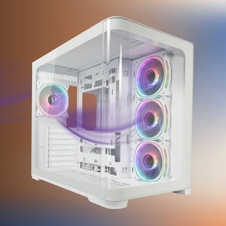 LC-Power Gaming 8001W Pro-Storm Light Midi Tower Κουτί Υπολογιστή με Πλαϊνό Παράθυρο και RGB Φωτισμό Λευκό