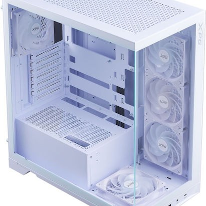 Adata Invader X BTF Midi Tower Κουτί Υπολογιστή με Πλαϊνό Παράθυρο Λευκό