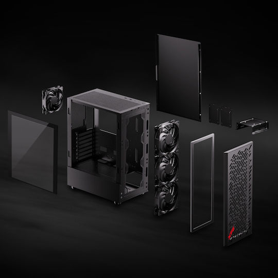 Adata XPG Valor AIR Midi Tower Κουτί Υπολογιστή με Πλαϊνό Παράθυρο Μαύρο