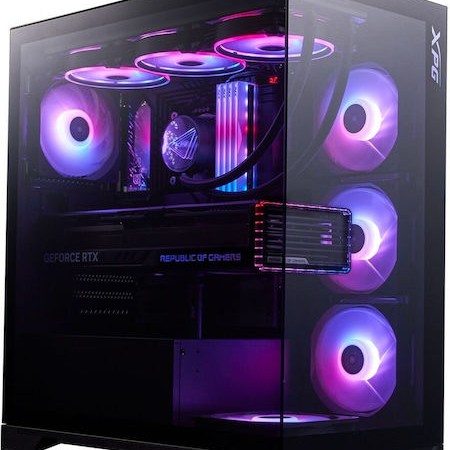 Adata Invader X Midi Tower Κουτί Υπολογιστή με Πλαϊνό Παράθυρο Μαύρο