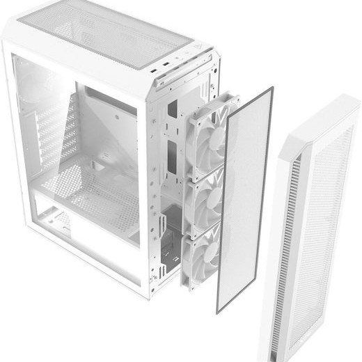 Adata Valor Air Plus Midi Tower Κουτί Υπολογιστή με Πλαϊνό Παράθυρο και ARGB Φωτισμό Λευκό