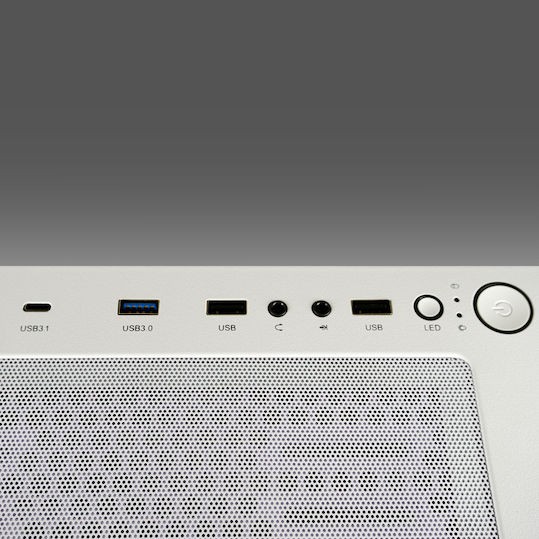 LC-Power Gaming Wanderer X Midi Tower Κουτί Υπολογιστή με Πλαϊνό Παράθυρο και RGB Φωτισμό Λευκό