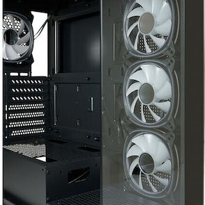 LC-Power Seamless_Pale_X Midi Tower Κουτί Υπολογιστή με Πλαϊνό Παράθυρο και RGB Φωτισμό Μαύρο