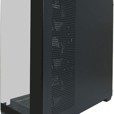LC-Power Seamless_Pale_X Midi Tower Κουτί Υπολογιστή με Πλαϊνό Παράθυρο και RGB Φωτισμό Μαύρο
