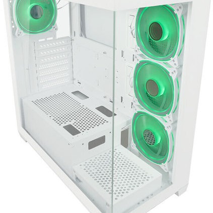 LC-Power Seamless_Pale_X Midi Tower Κουτί Υπολογιστή με Πλαϊνό Παράθυρο και RGB Φωτισμό Λευκό
