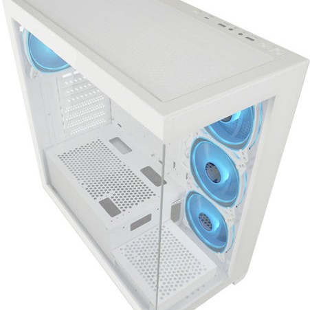 LC-Power Seamless_Pale_X Midi Tower Κουτί Υπολογιστή με Πλαϊνό Παράθυρο και RGB Φωτισμό Λευκό