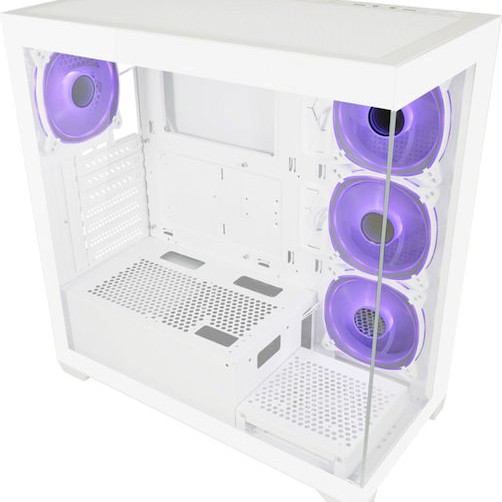 LC-Power Seamless_Pale_X Midi Tower Κουτί Υπολογιστή με Πλαϊνό Παράθυρο και RGB Φωτισμό Λευκό