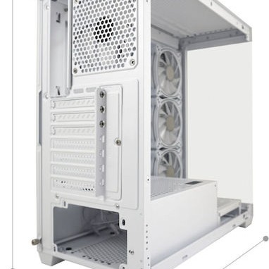 LC-Power Seamless_Pale_X Midi Tower Κουτί Υπολογιστή με Πλαϊνό Παράθυρο και RGB Φωτισμό Λευκό