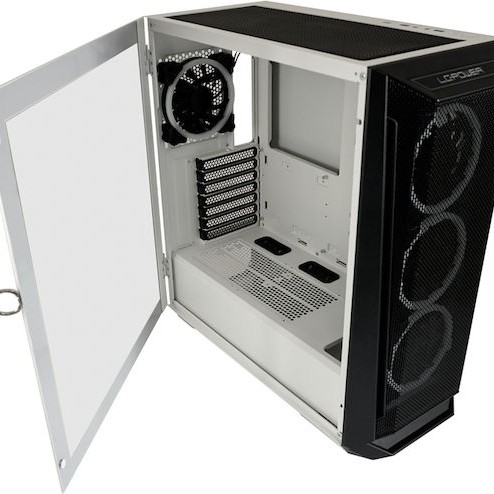 LC-Power 805BW Holo-1_X Gaming Midi Tower Κουτί Υπολογιστή με Πλαϊνό Παράθυρο Λευκό