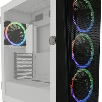 LC-Power 805BW Holo-1_X Gaming Midi Tower Κουτί Υπολογιστή με Πλαϊνό Παράθυρο Λευκό