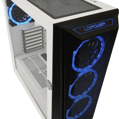 LC-Power 805BW Holo-1_X Gaming Midi Tower Κουτί Υπολογιστή με Πλαϊνό Παράθυρο Λευκό