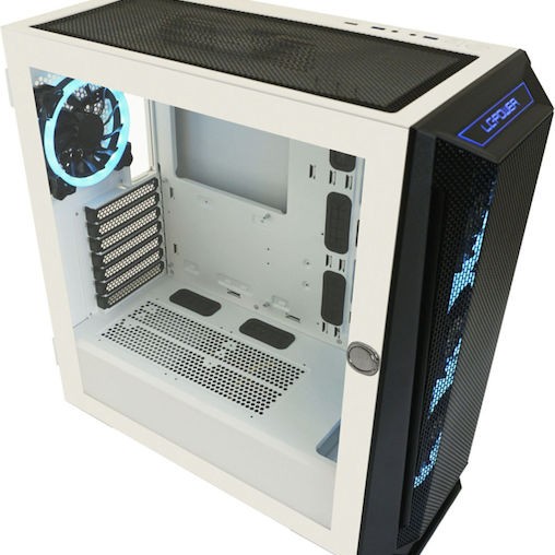 LC-Power 805BW Holo-1_X Gaming Midi Tower Κουτί Υπολογιστή με Πλαϊνό Παράθυρο Λευκό