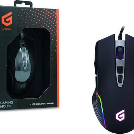 Conceptronic DJEBBEL03B RGB Gaming Ποντίκι 7200 DPI Μαύρο