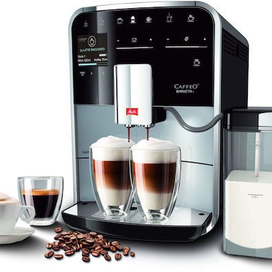 Melitta Barista T Smart F83/0-101 Αυτόματη Μηχανή Espresso 1450W Πίεσης 15bar με Μύλο Άλεσης Ασημί
