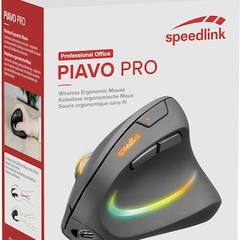 SpeedLink Piavo Pro Ασύρματο Εργονομικό Vertical Ποντίκι Μαύρο