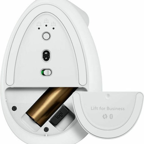 Logitech Lift for Business Ασύρματο Εργονομικό Bluetooth Vertical Ποντίκι Off-White