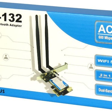 Κάρτα Δικτύου Inter-tech Wi-fi 5 Pcie Adapter Ep-132 Antenne Bluetooth 4.2