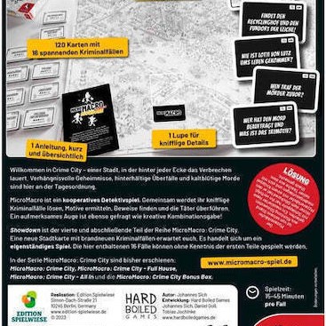 Επιτραπέζιο Παιχνίδι MicroMacro Crime City 4 για 1-4 Παίκτες 10+ Ετών (EN) Pegasus Spiele