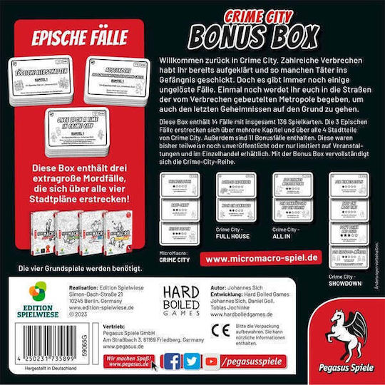 Επιτραπέζιο Παιχνίδι Crime City - Bonus Box (GER) Pegasus Spiele