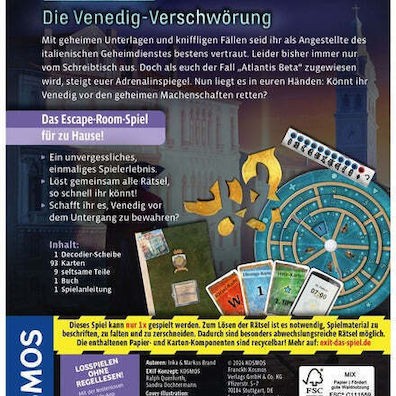 Επιτραπέζιο Παιχνίδι Η Συνωμοσία της Βενετίας για 1-4 Παίκτες 12+ Ετών (GER) Kosmos