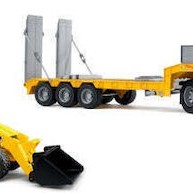 Bruder MAN TGA Tieflader με JCB MIDI Baggerlader Φορτηγό 1:16 Αγροτικό για 3+ Ετών