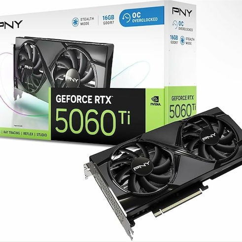 PNY GeForce RTX 5060 Ti 16GB GDDR7 Dual Fan OC Κάρτα Γραφικών