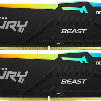 Kingston FURY Beast RGB DDR5 64GB RAM με 2x32GB Modules και Ταχύτητα 6000 για Desktop