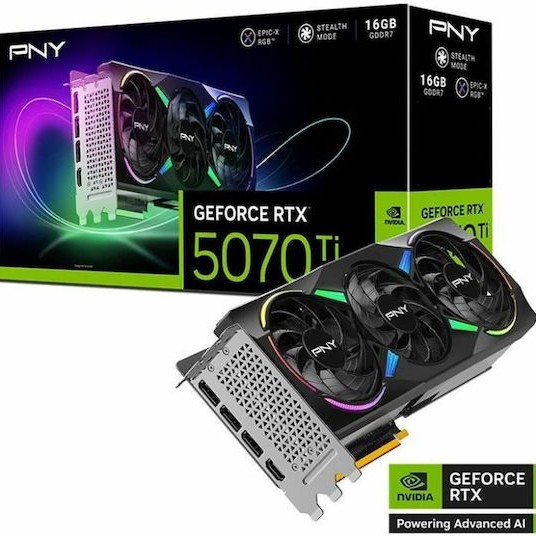 PNY GeForce RTX 5070 Ti 16GB GDDR7 OC Triple Fan Κάρτα Γραφικών