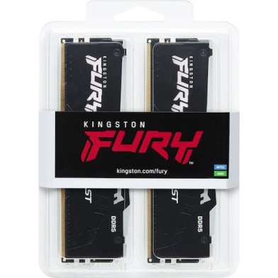 Kingston FURY Beast RGB DDR5 32GB RAM με 2x16GB Modules και Ταχύτητα 6400 για Desktop
