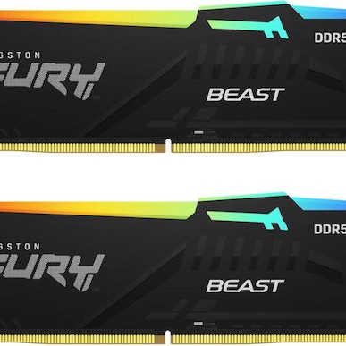 Kingston FURY Beast RGB DDR5 32GB RAM με 2x16GB Modules και Ταχύτητα 6400 για Desktop