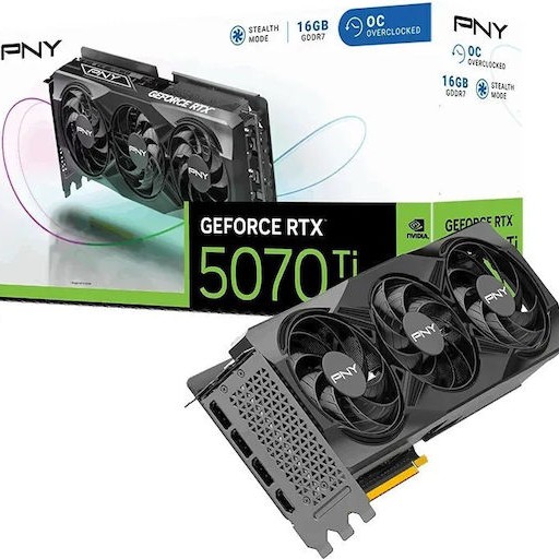 PNY GeForce RTX 5070 Ti 16GB GDDR7 OC Triple Fan Κάρτα Γραφικών