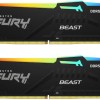 Kingston Fury Beast RGB DDR5 32GB RAM με 2x16GB Modules και Ταχύτητα 6800 για Desktop