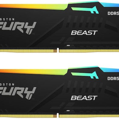 Kingston Fury Beast RGB DDR5 32GB RAM με 2x16GB Modules και Ταχύτητα 6800 για Desktop