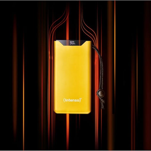 Intenso F10000 Power Bank 10000mAh 20W με Θύρα USB-A και Θύρα USB-C Quick Charge 3.0 Κίτρινο