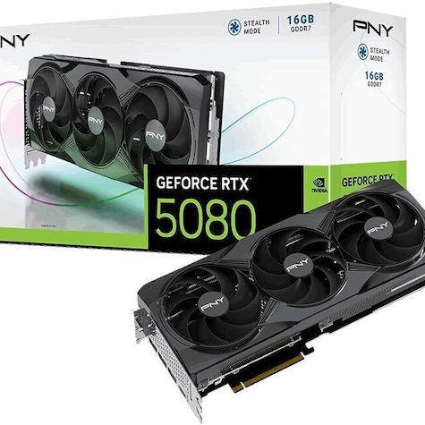 PNY GeForce RTX 5080 16GB GDDR7 Triple Fan Κάρτα Γραφικών