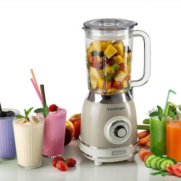 Ariete Μπλέντερ για Smoothies με Γυάλινη Κανάτα 1.5lt 1000W Μπεζ